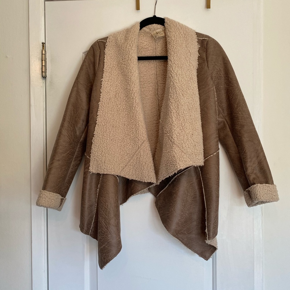 Vegan Sherpa and leather jacket